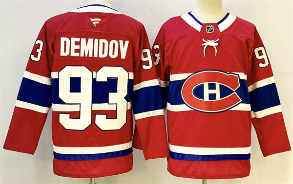 Mens Montreal Canadiens #93 Ivan Demidov Fanatics Home Red Jersey